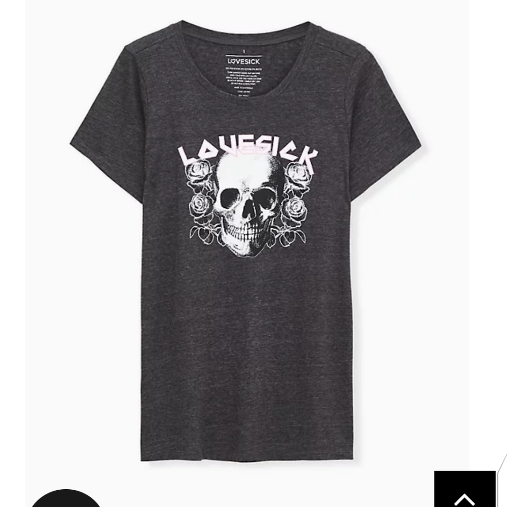 🆕 3X LOVESICK SLIM FIT CREW TEE - TRIBLEND JERSEY - SKULL